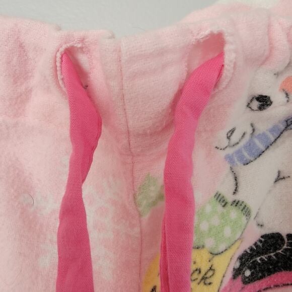 Nick & Nora Pink Winter Snow Bunnies Pajama Pants Drawstring Sz M Flannel Cotton - Picture 3 of 13